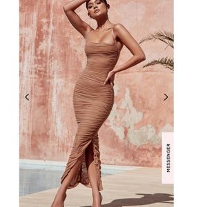 - House of CB FORNARINA TAN ORGANZA MESH MAX…